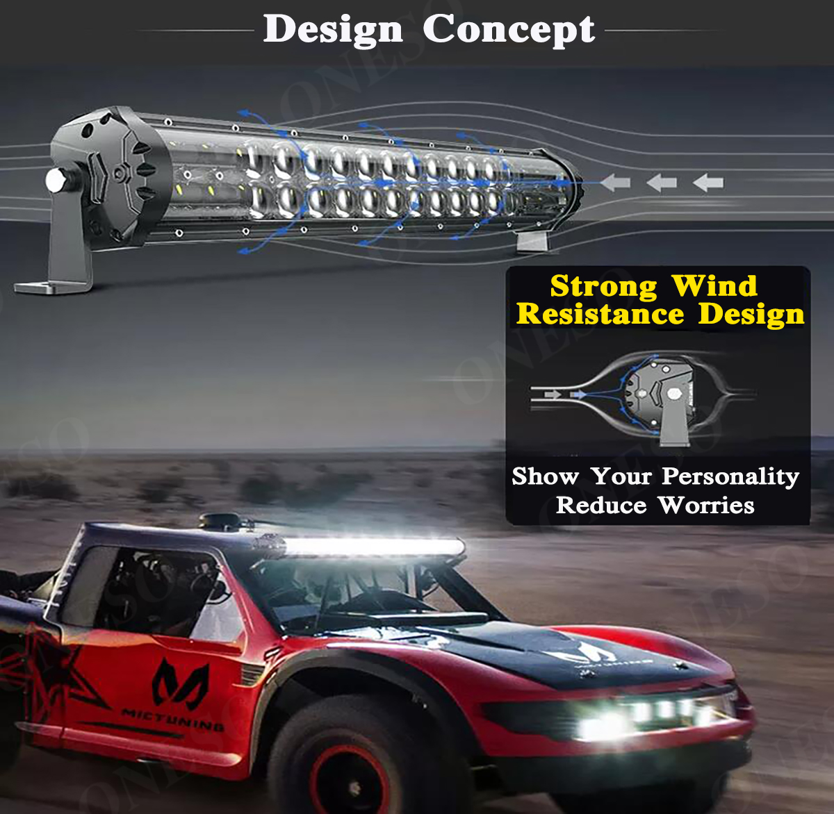 ONESO LED Work Light Spot Beam Bar Car SUV OffRoad 12v24v LED Light Bar ...