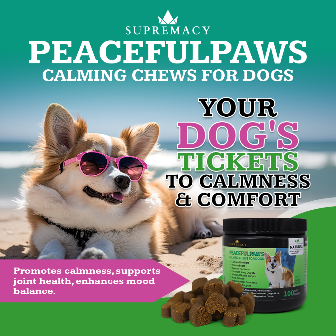 Supremacy Peaceful Paws Calming Treats For Dogs Supports Relaxation ...
