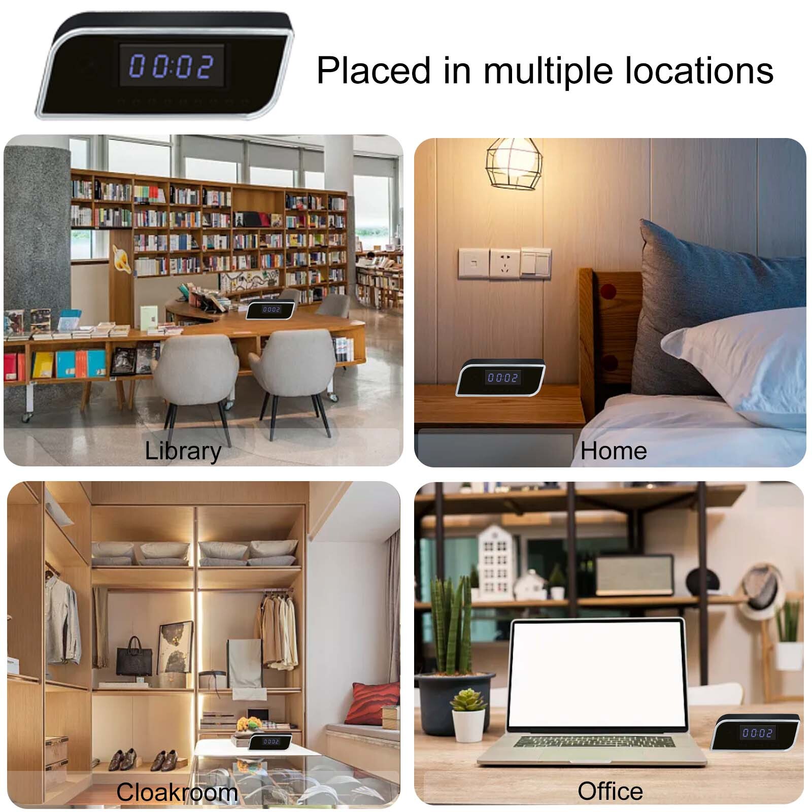 1080P HD Mini CCTV Camera Alarm clock hidden camera Night Vision ...