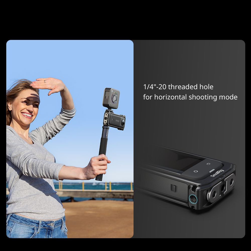 SMALLRIG Cage Per Insta360 X4, Custodia Protettiva In Alluminio Per Insta360 X4 Con Copriobiettivo In Silicone, Slitta Fredda Incorporata E Foro Filettato Antideflessione Da 1/4"-20-4278 - 2