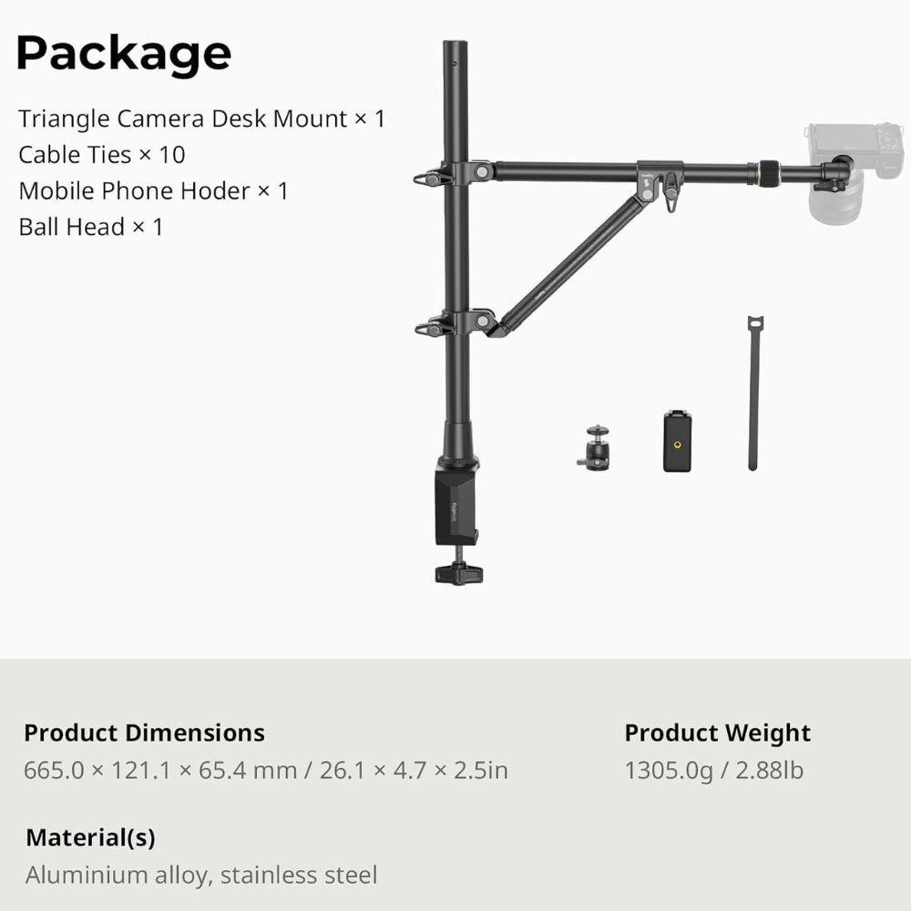 SmallRig Camera Desktop Overhead Bracket for Photography and Live ...