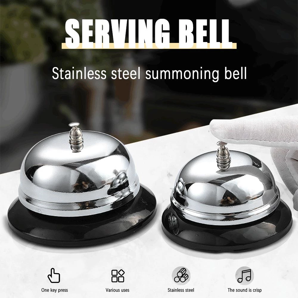 1Pcs Stainless Steel Service Bell Call Bell Service Ring Kitchen Hotel ...