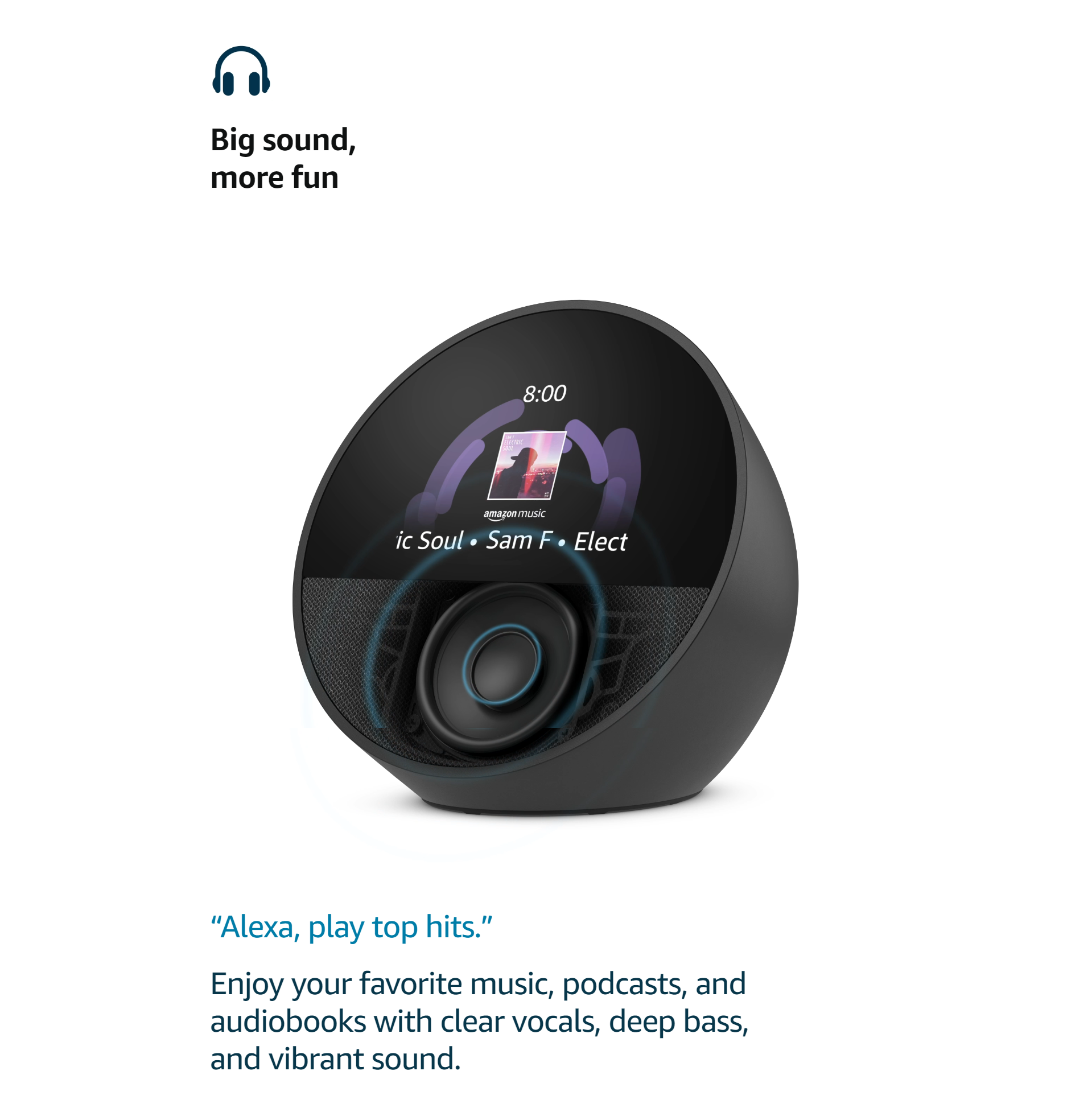 Amazon Echo Spot (2024 release), Smart alarm clock with vibrant sound
