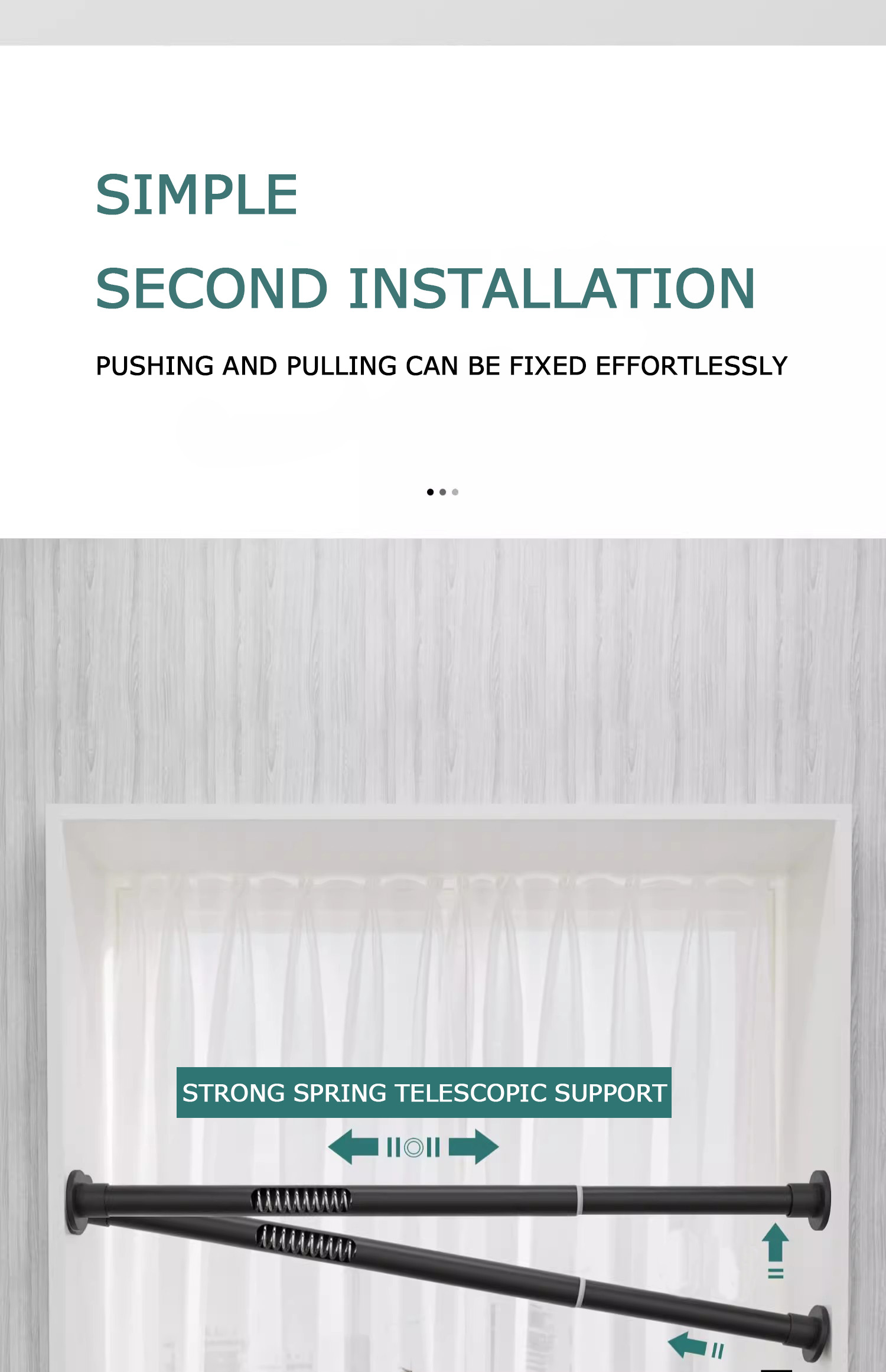 Punchfree Adjustable Shower Curtain Rod Strong Bearing