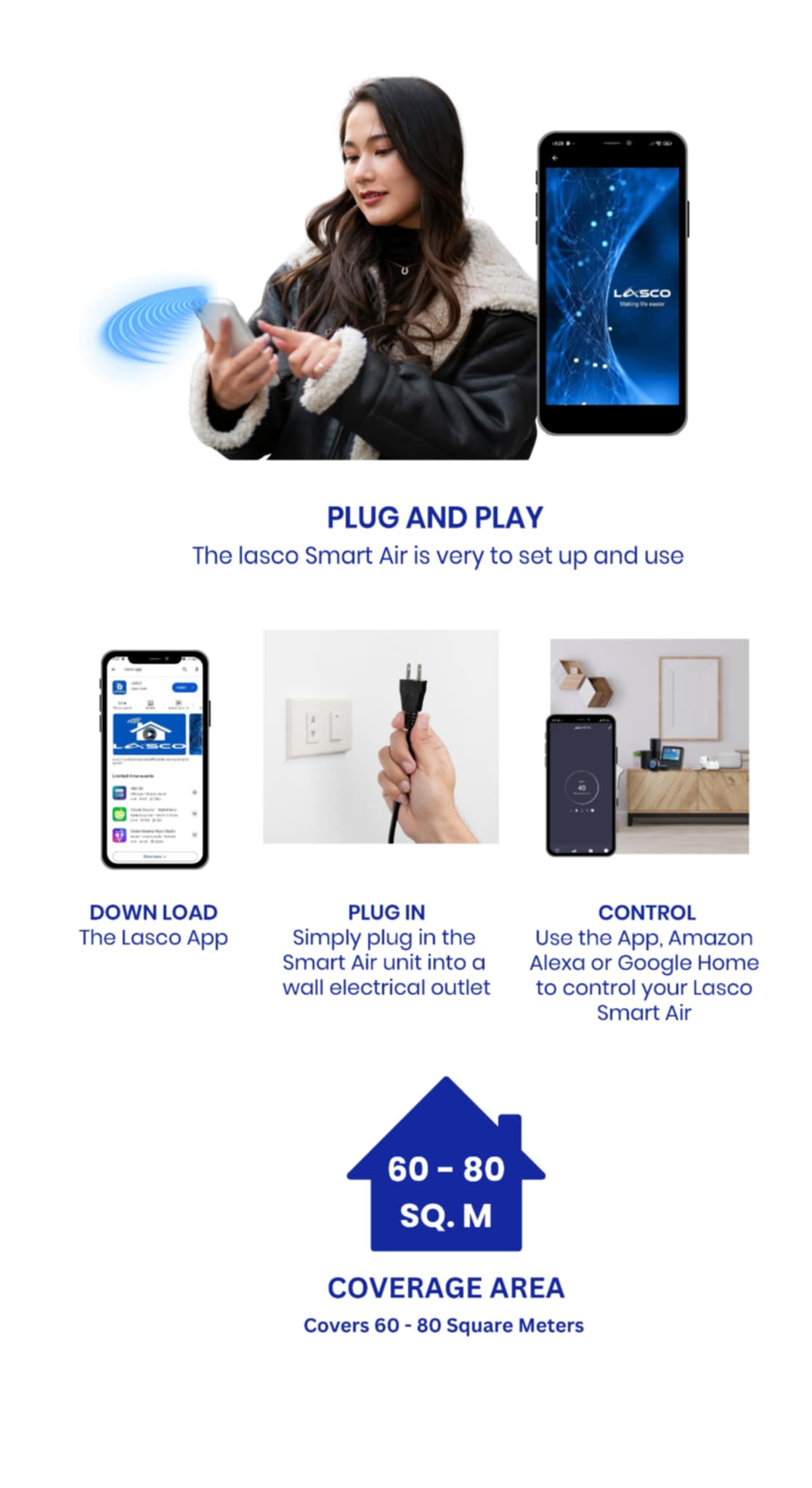 Lasco Wifi Smart Air Purifier 7 Stage Hepa Filter Merv 17 Anti Allergies with UV C Germicidal Lamp Shopee Philippines