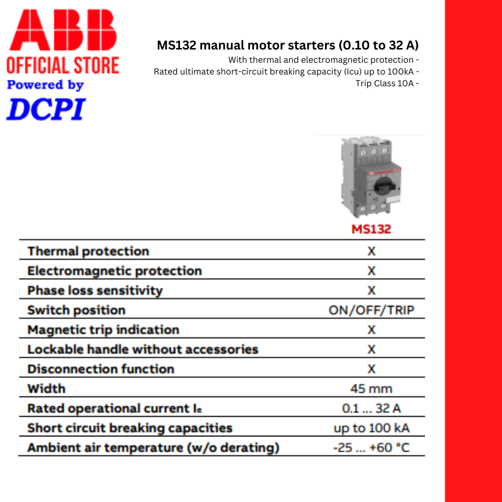 ABB MS132 Series Manual Motor Starter | Shopee Philippines