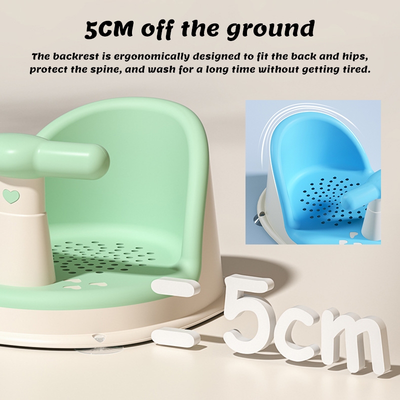 Baby Bath Seat 2 in 1 Safety Non-slip Baby Stool with Backrest Baby ...