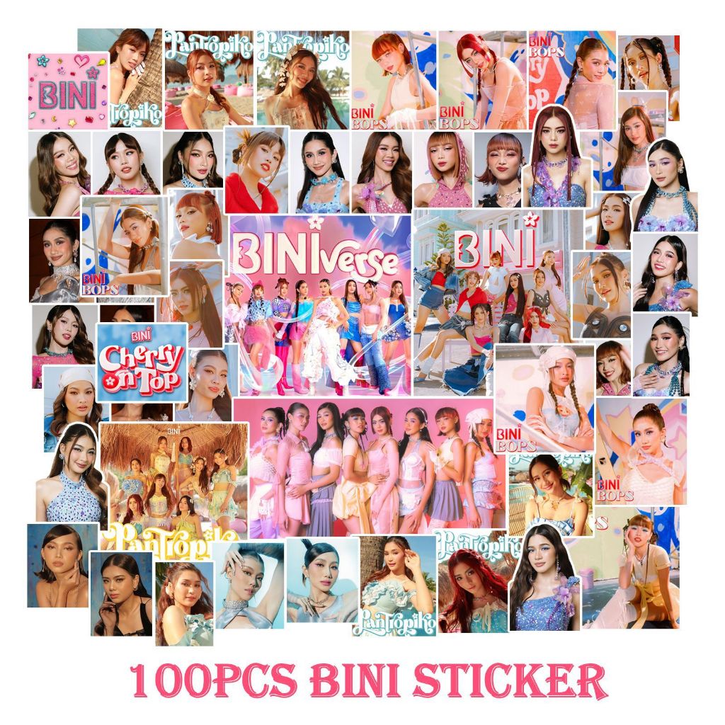 00pcs/set BINI stickers waterproof for tumbler phone case luggage glass ...