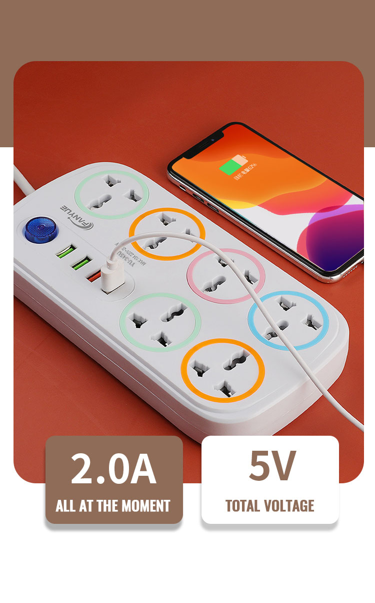 Power Socket Extension Socket Cable Moveable Multi Function Socket With ...