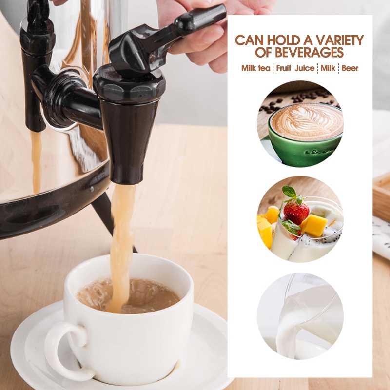 MODOFO Milk Tea Bucket Water Jug With Faucet Stainless Tea Barrel Water ...