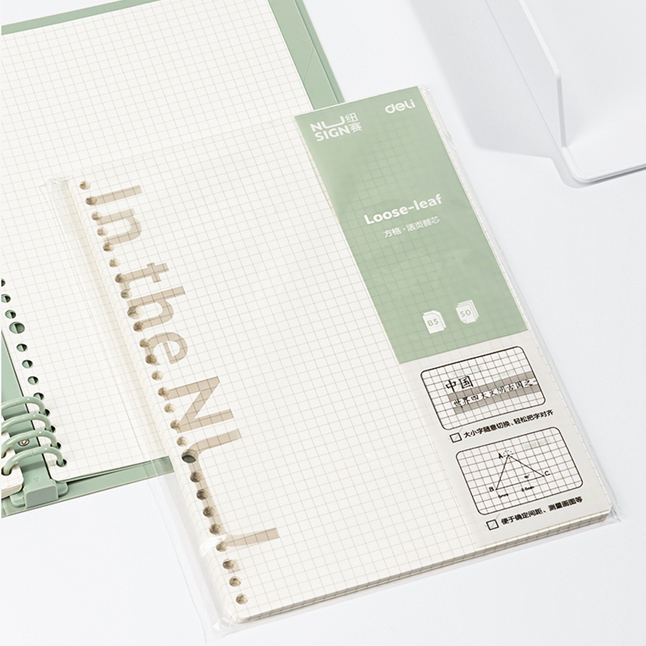 Deli NS313/NS315 NuSign B5 Lined/Grid Loose Leaf Notebook Refill 50 ...