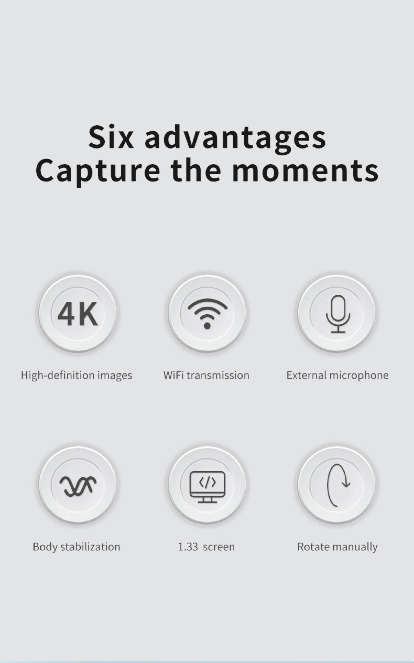 Alston K1 4K HD Pocket Action Camera 1.33 inch Anti shake of the body ...
