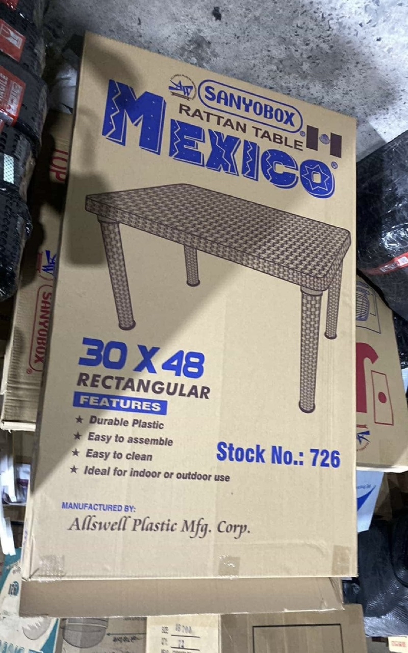 SANYOBOX #726 MEXICO RATTAN TABLE 30x48 | Shopee Philippines