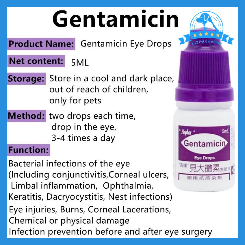 【Buy 1 take 1】Gentamicin Eye Drops for Pet Cat Dogs Eye Infection ...