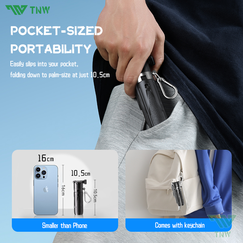 TNW T26 Selfie Stick Mini Extendable Phone Grip Tripod With Bluetooth ...