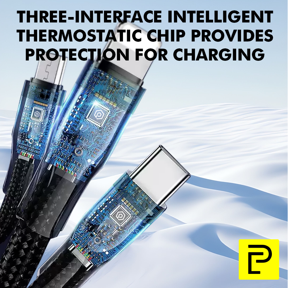 Popcorn 3 in 1 Durable Cable 3.1A Multiple Fast Charging USB to Micro ...