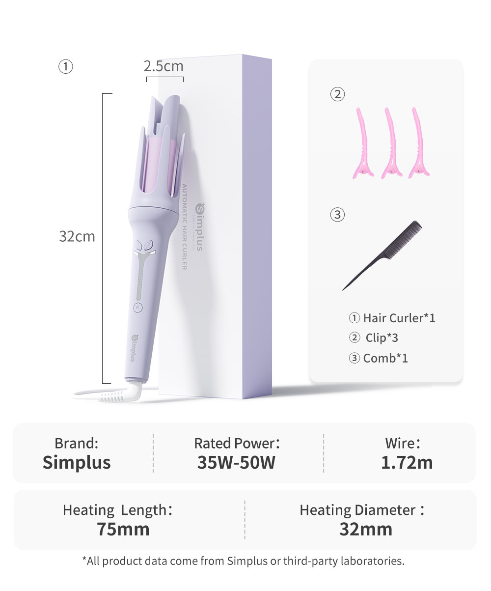 Simplus Automatic Hair Curler LED Screen Display 32mm | Shopee Philippines