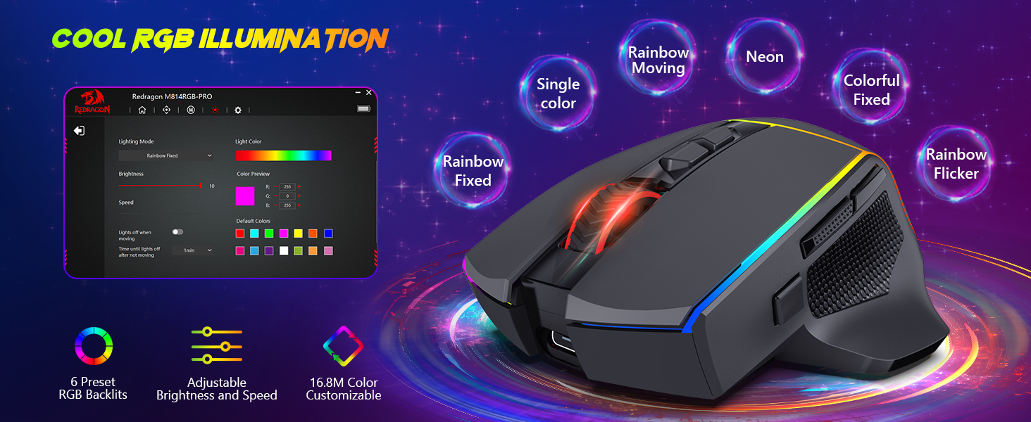 Redragon Axe RGB Wireless Gaming Mouse (M814RGB-PRO) | Shopee Philippines