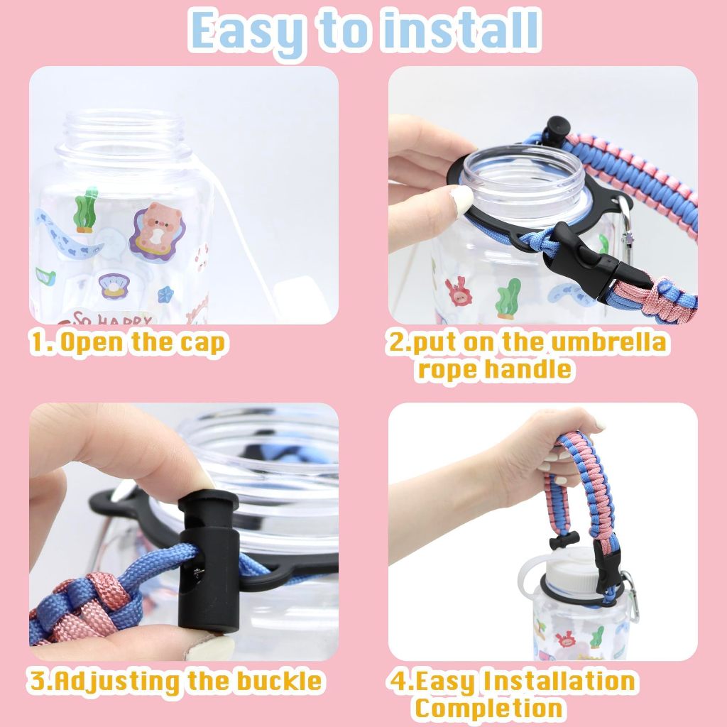 Water Bottle Rope Suitable for Tumbler flask accessory Paracord Handle ...