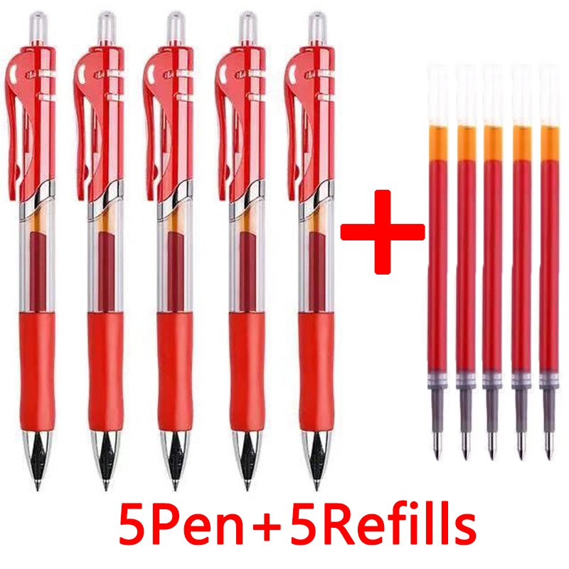 5 Pen+5 Refills flexstick Ballpen set organizer Retractable gel pens 0. ...