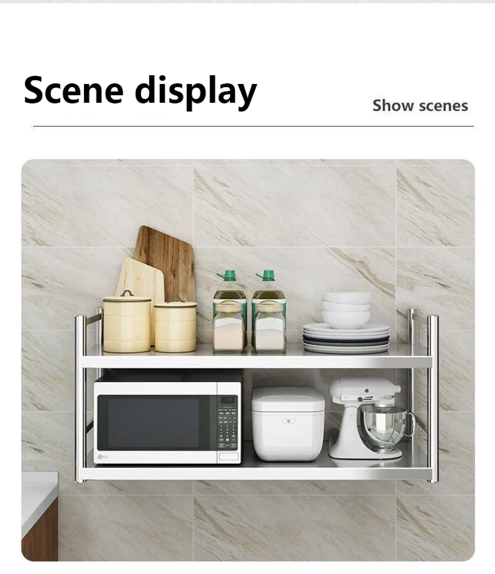 2-layer stainless steel storage rack Wall-Mounted Storage Rack ...