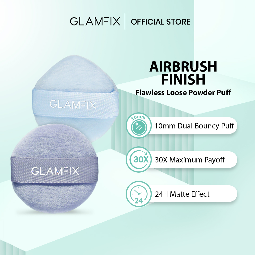 GLAMFIX Flawless Loose Powder Puff | Airbrush Finish Powder Puff | Soft ...