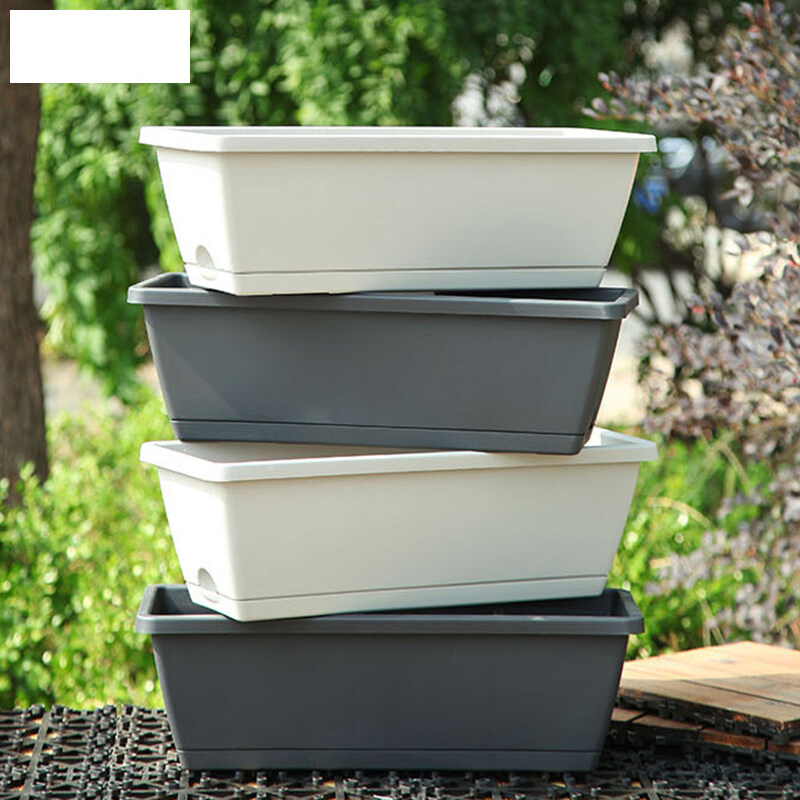 Planting vegetable basin rectangular long flower pot balcony planting ...