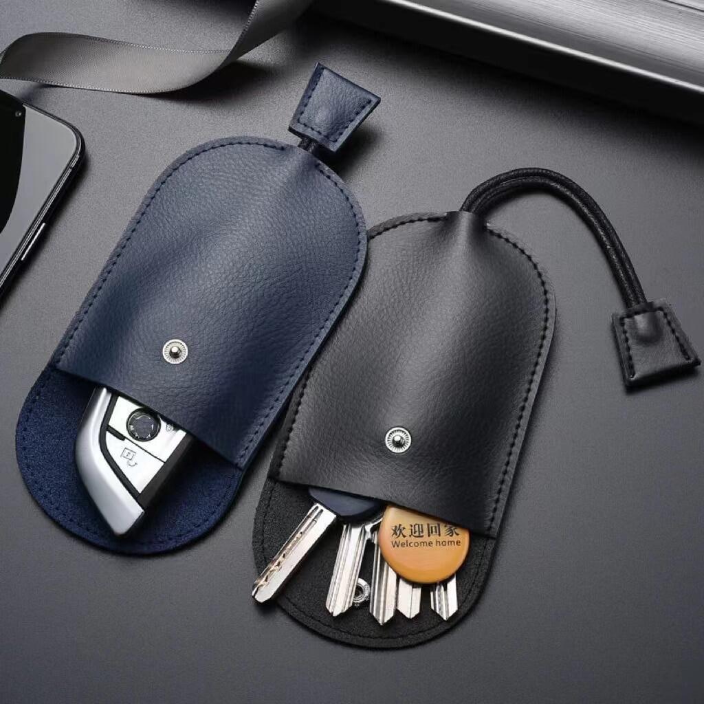 Leather Car Key Case Multifunction Organizer Pull Out Design Large ...