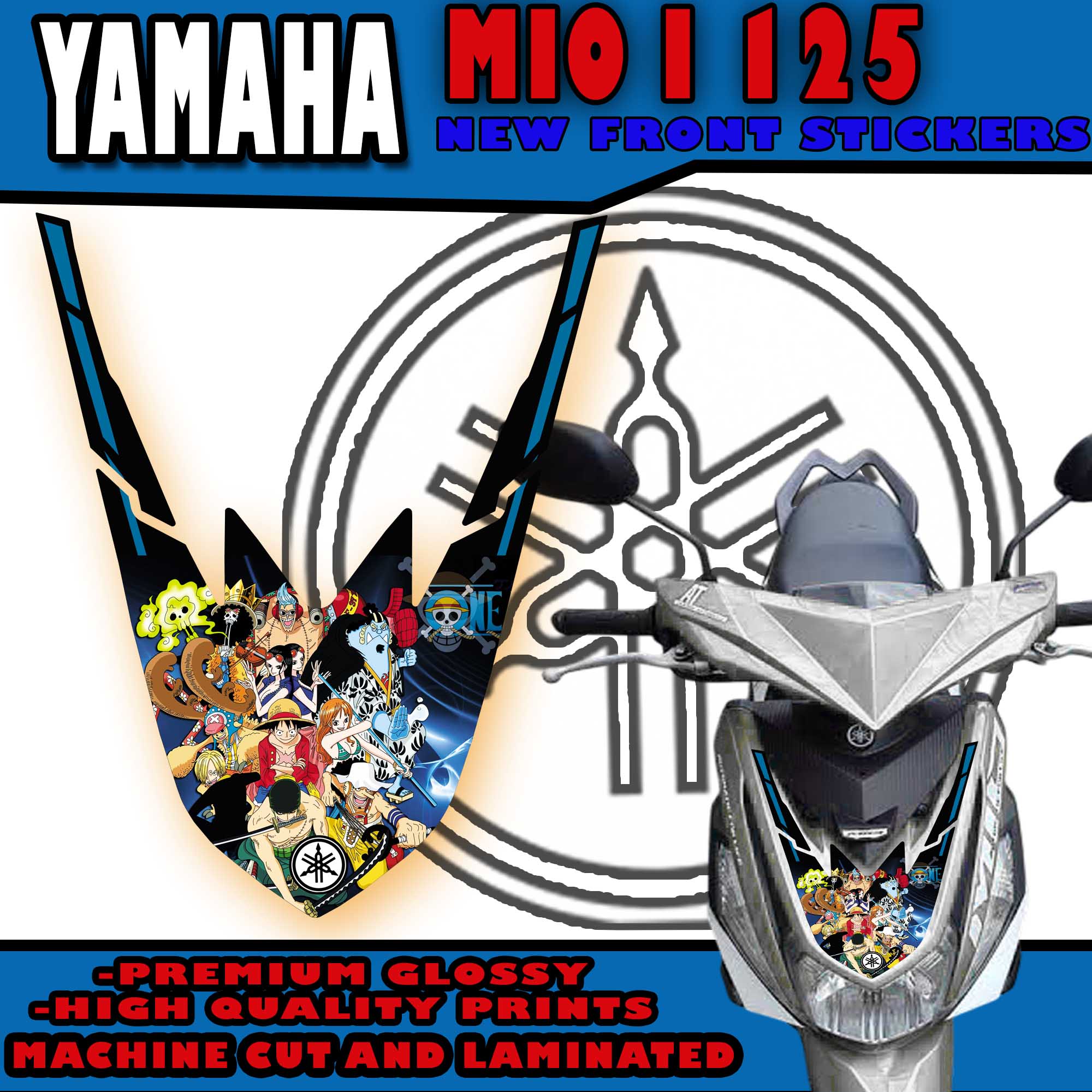 YAMAHA MIO I 125 FRONT STICKER DECALS/ NEW FRONT STICKER FOR MIO I 125 ...