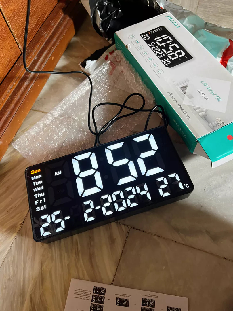 2204 Rectangular Led Digital Alarm Clock Can Wall hang | Shopee Philippines