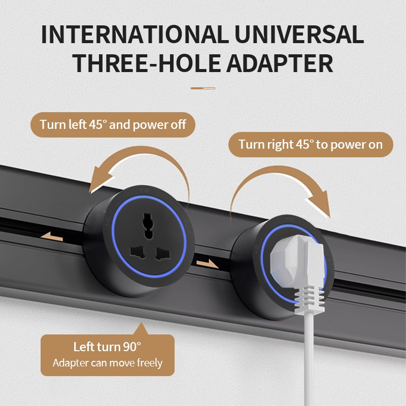 Wall Movable Power Track Socket Wall Mounted Modern Wall Socket ...