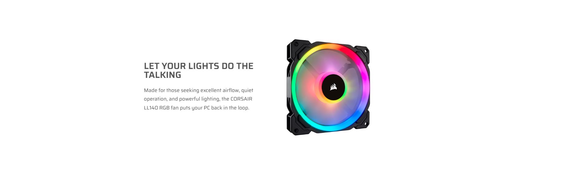 Itw | Corsair Computer PC Fan LL140 RGB LED Dual Light PWM Fan Single ...