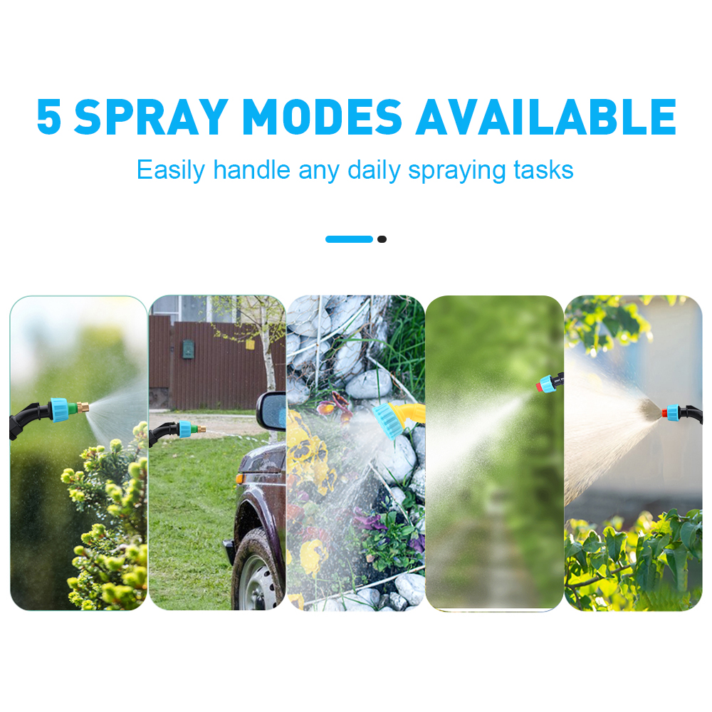 2400mAh 3/5M Auto Electric Water Sprayer Pressure Gun With Tube Nozzle ...