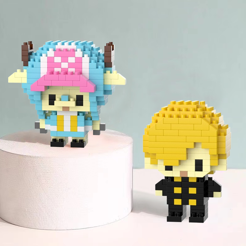 【DUZ】 One Piece Luffy Toys Cute Block Mini Character Building Block ...