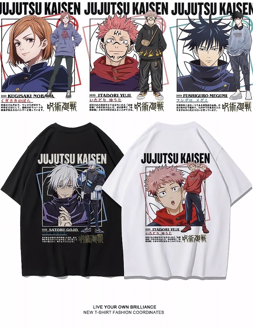 Jujutsu Kaisen Shirt Anime Shirt Black and White Clothing Gojo design ...