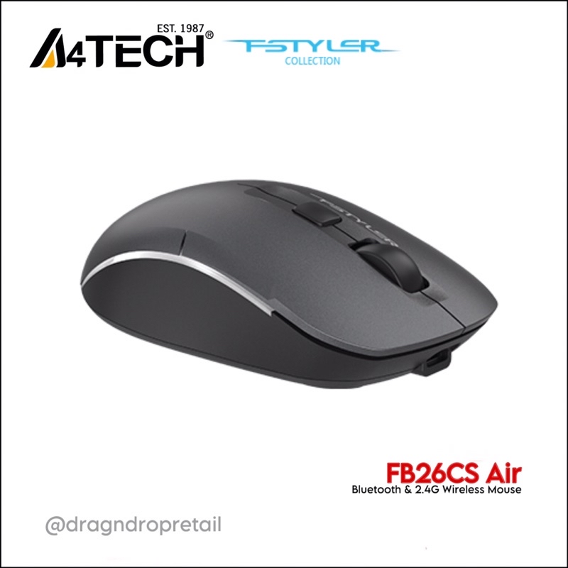 A4TECH FSTYLER FB26CS Air2 BT/2.4G Wireless Mouse, Backlit Rechargeable ...