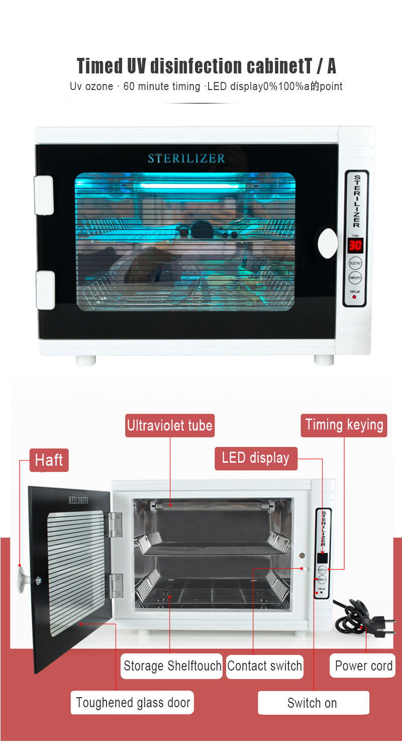 UV Sterilizer Sterilizer 99.9% Towel Tools with Timer Ozone Nail Salon ...
