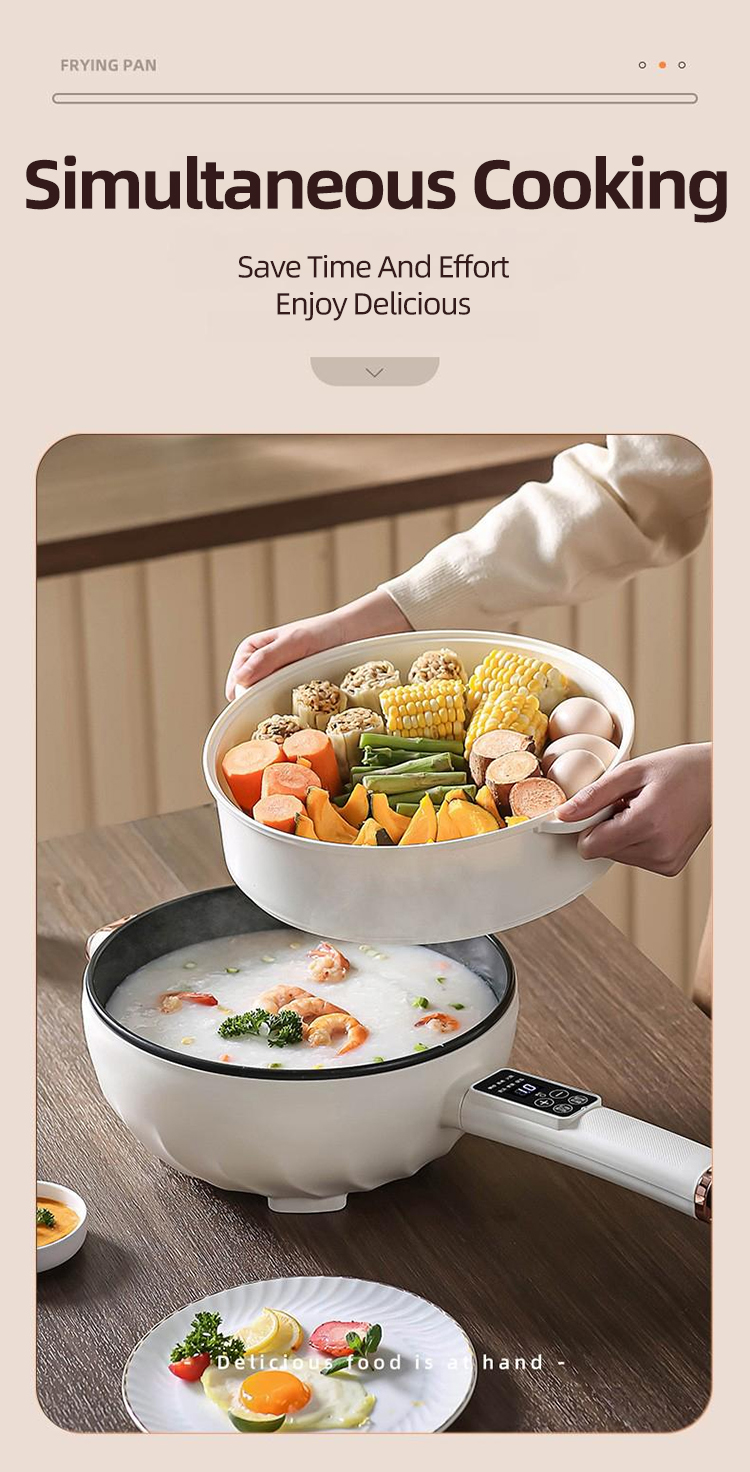 1500W 5.5L Electric Frying Pan All-In-One Cooking Pot Elecrtic Cooker ...