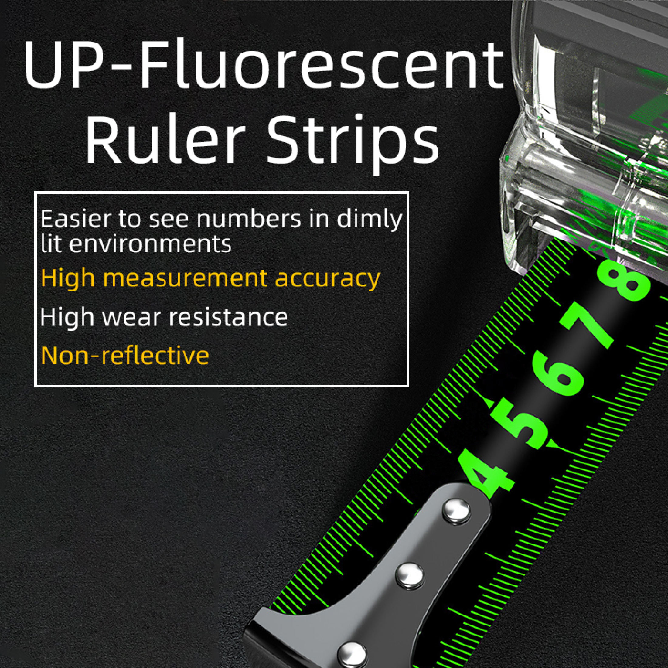 10/5M Steel Meter Tape Transparent Fluorescent Ruler High Precision ...