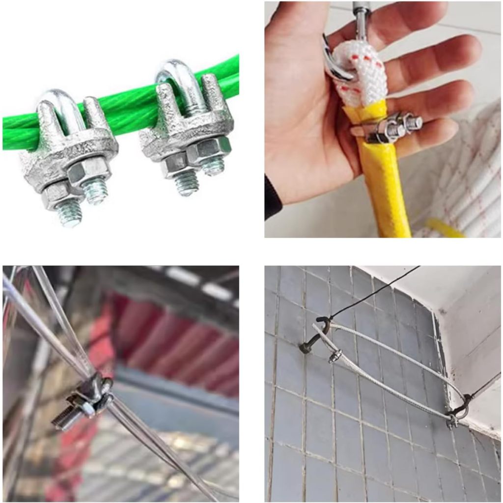 3-5mm Wire Rope Clip Steel Clip GI Cable U Clamp Saddle Wire Rope Card ...