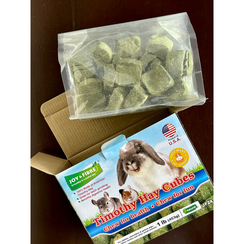 Joy & Fibre Timothy Hay Cubes (453g) for Guinea Pig, Rabbit, Tortoise ...