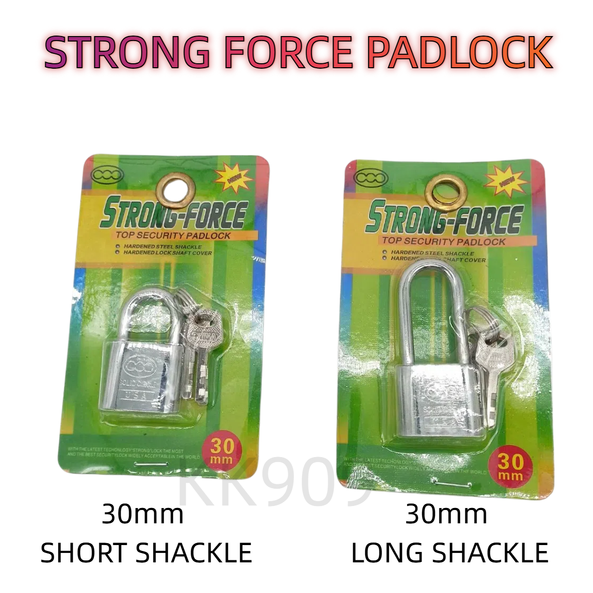 Strong Force Padlock Short and Long Shackles 30mm - 60mm Stainless ...