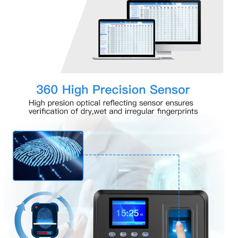 Face Recognition Attendance Machine Fingerprint + Face Recognition 2.8 ...