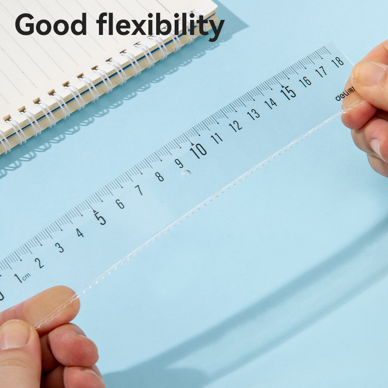 Deli 15/18/20cm Ruler Transparent Student Ruler Exam School Stationery ...