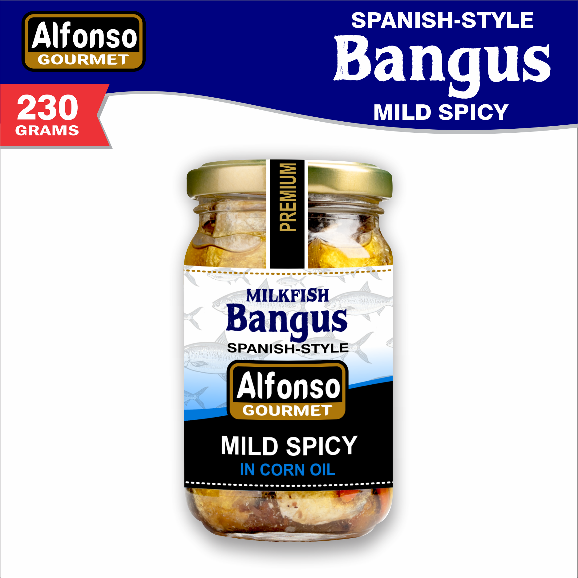 ALFONSO GOURMET BANGUS in Corn Oil Spanish Style 230 g MILD Spicy ...