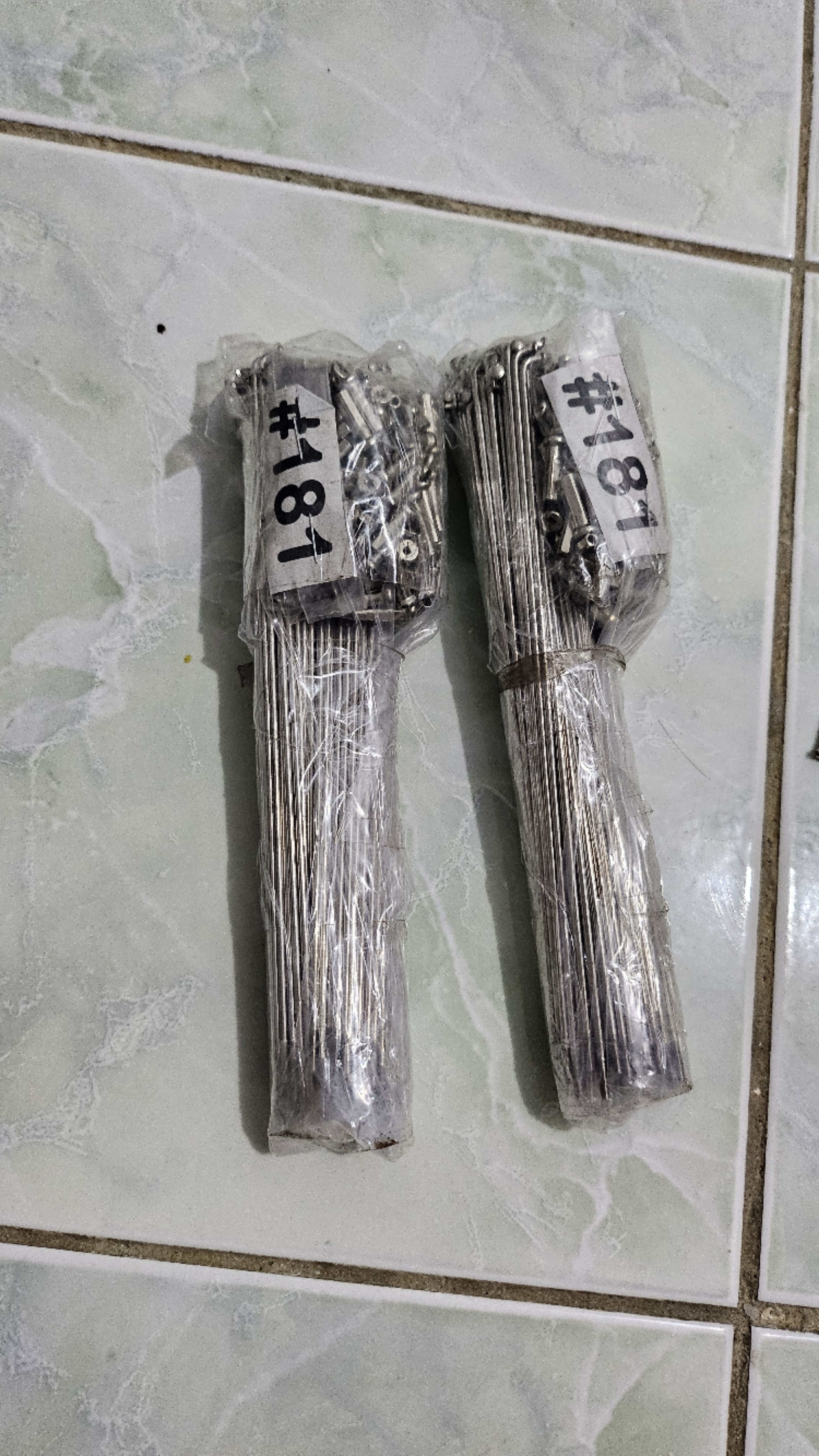 Bicycle spoke or rayos stainless 181m.m long niple size 20 good quality ...