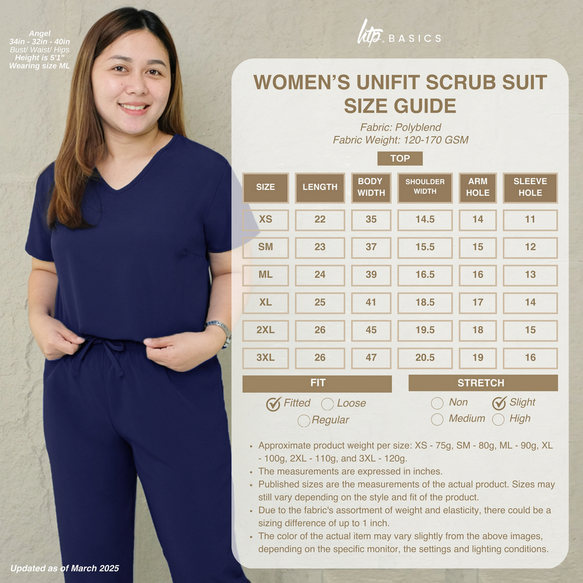 HTP Basics Women's UNIFIT Scrub Suit | Scrubs for Nurses/Doctors ...