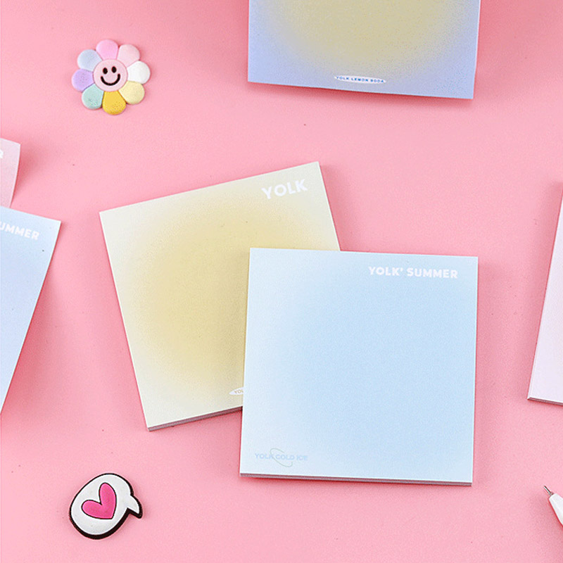 50 Sheets Gradient Color Sticky Notes Mini Blank Message Pad Self ...