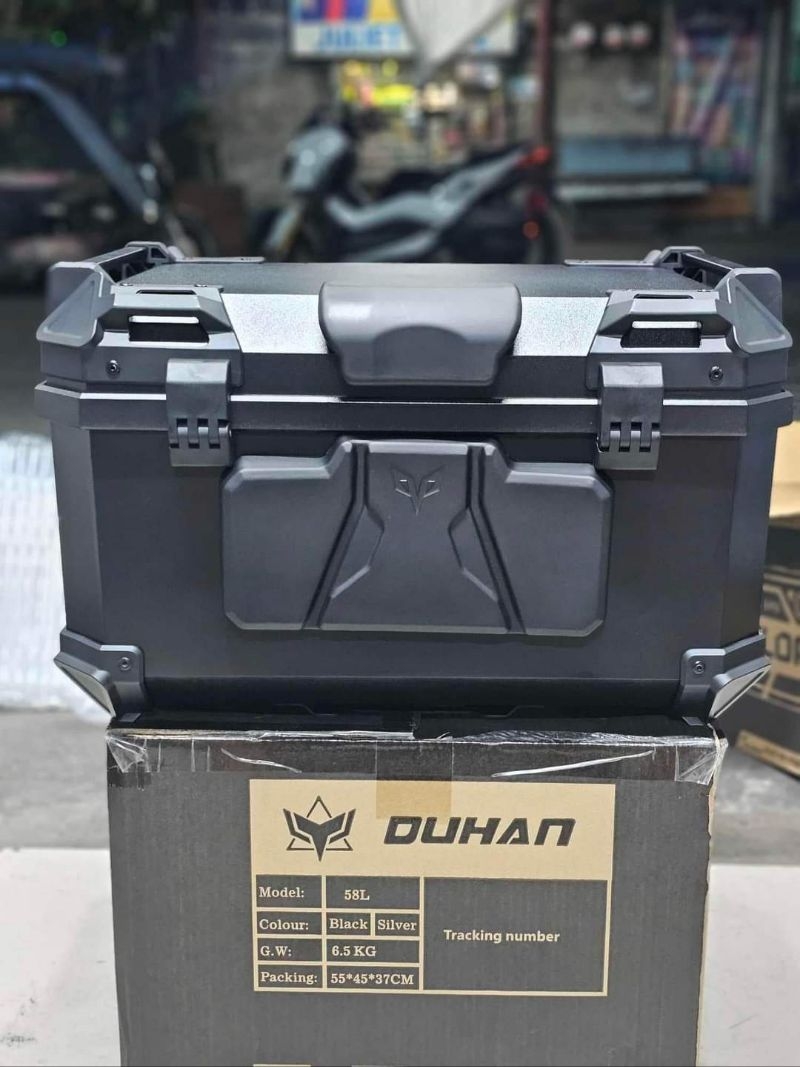 Duhan Dual Lock 58 Liters Hard Plastic Top Box with Backrest | Shopee ...