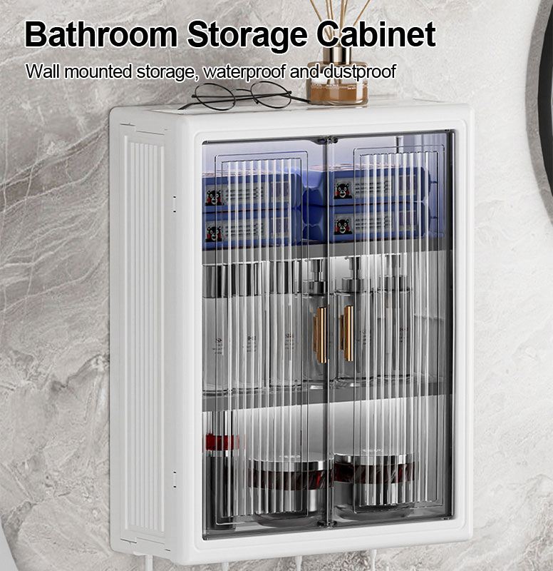 Wall Mounted Bathroom Cabinet Plastic Storage Organizer hanging ...